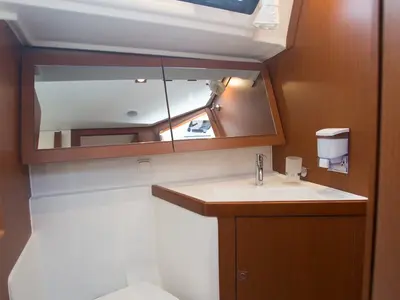 Head on Dianora, a Beneteau Oceanis 45 sailboat at Marmaris, Turkey