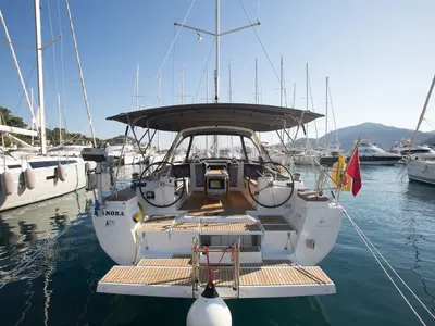 Exterior view of Dianora, a Beneteau Oceanis 45 sailboat at Marmaris, Turkey