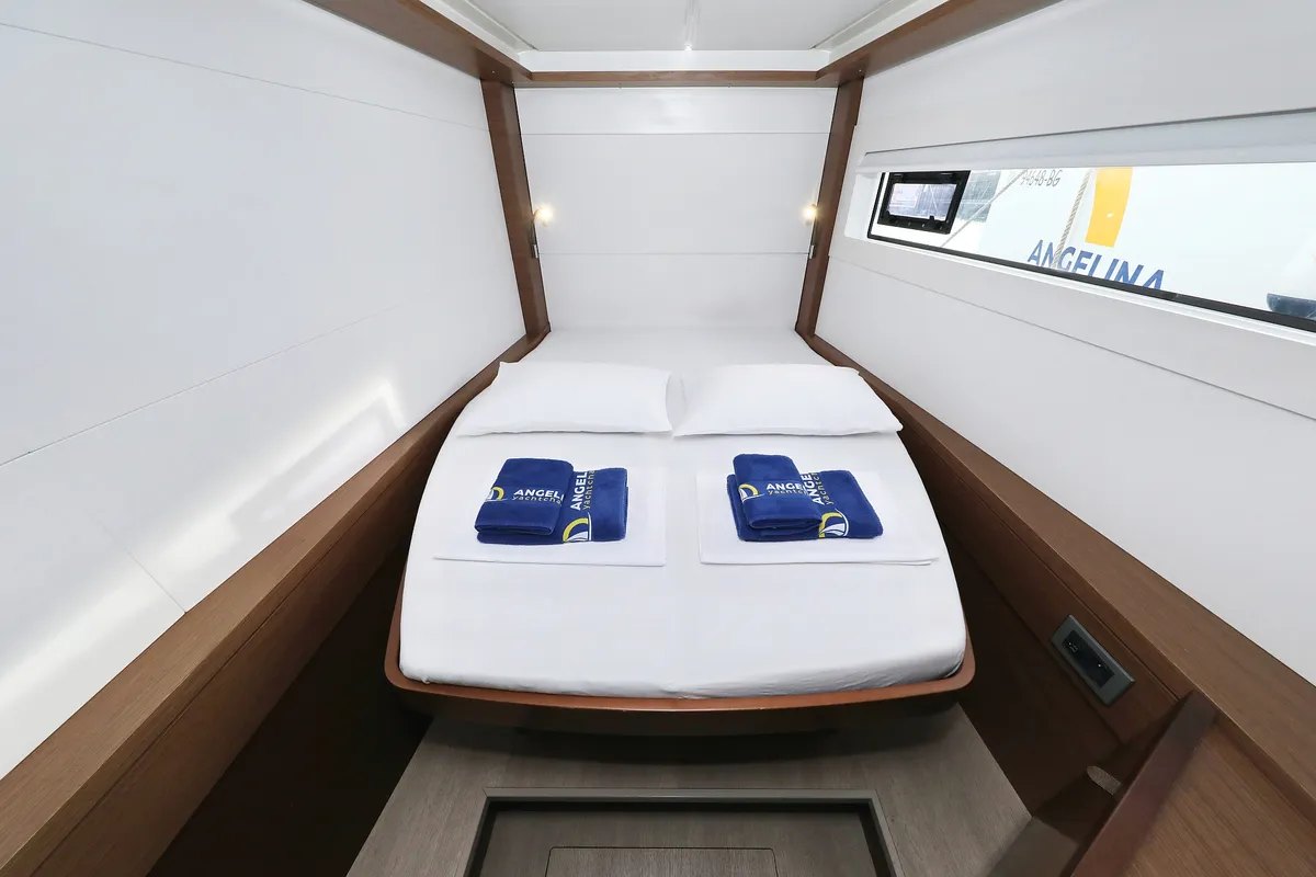 Cabin on Barbarella III, a Lagoon 46 catamaran at Grad Trogir, Croatia