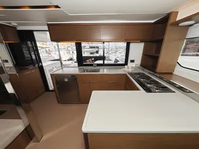 Galley of Barbarella III, a Lagoon 46 catamaran at Grad Trogir, Croatia