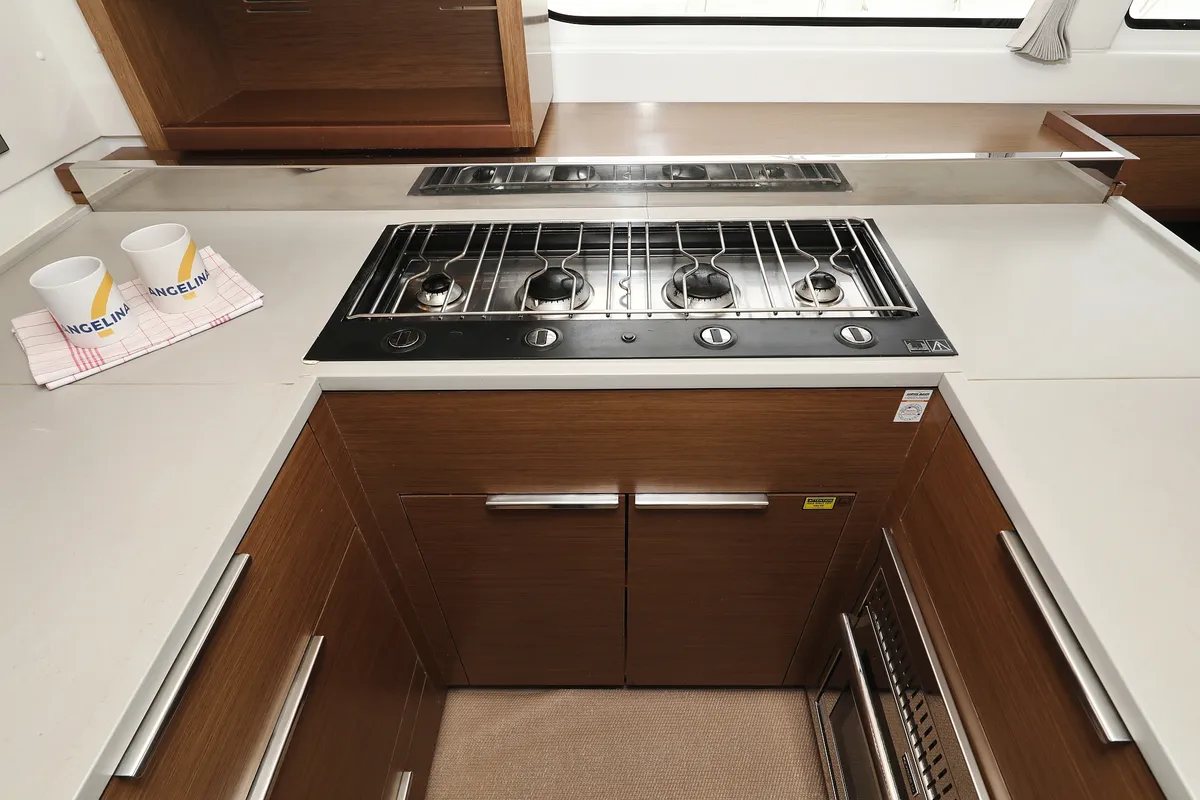Galley of Barbarella III, a Lagoon 46 catamaran at Grad Trogir, Croatia