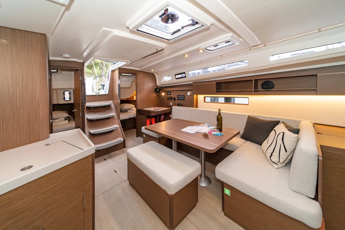 Salon of First Touch, a Beneteau Oceanis 40.1 sailboat at Skradin, Croatia
