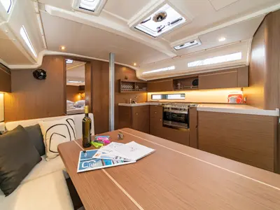 Galley of First Touch, a Beneteau Oceanis 40.1 sailboat at Skradin, Croatia