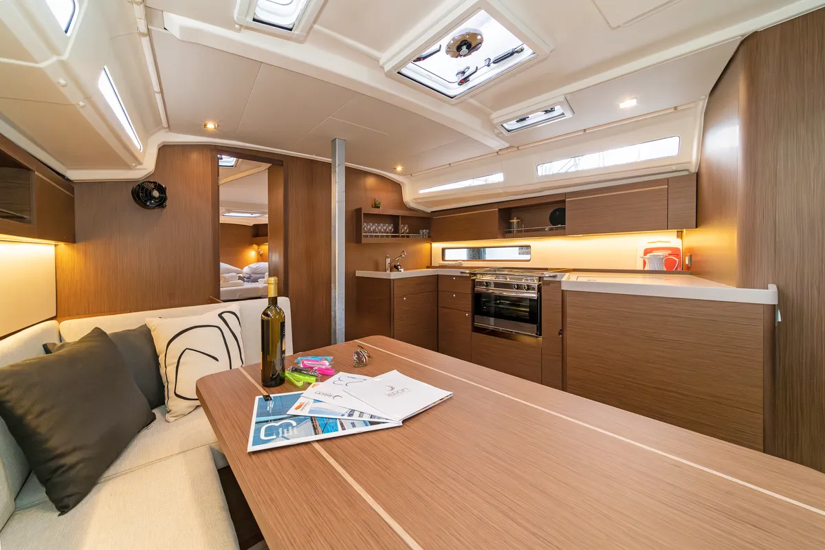 Galley of First Touch, a Beneteau Oceanis 40.1 sailboat at Skradin, Croatia