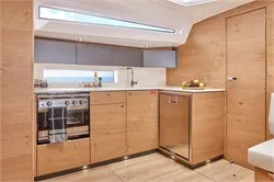 Galley of Elena, a Elan Impression 43 sailboat at Athens, Greece