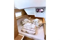 Cabin on Elena, a Elan Impression 43 sailboat at Athens, Greece