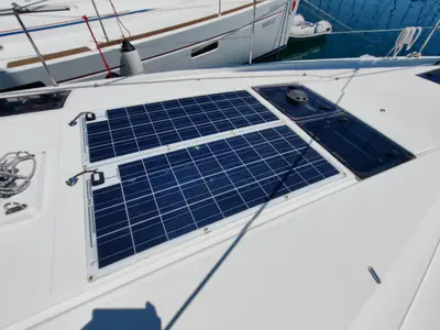 Deck of Milky Way, a Jeanneau Sun Odyssey 440 sailboat at Grad Pula, Croatia