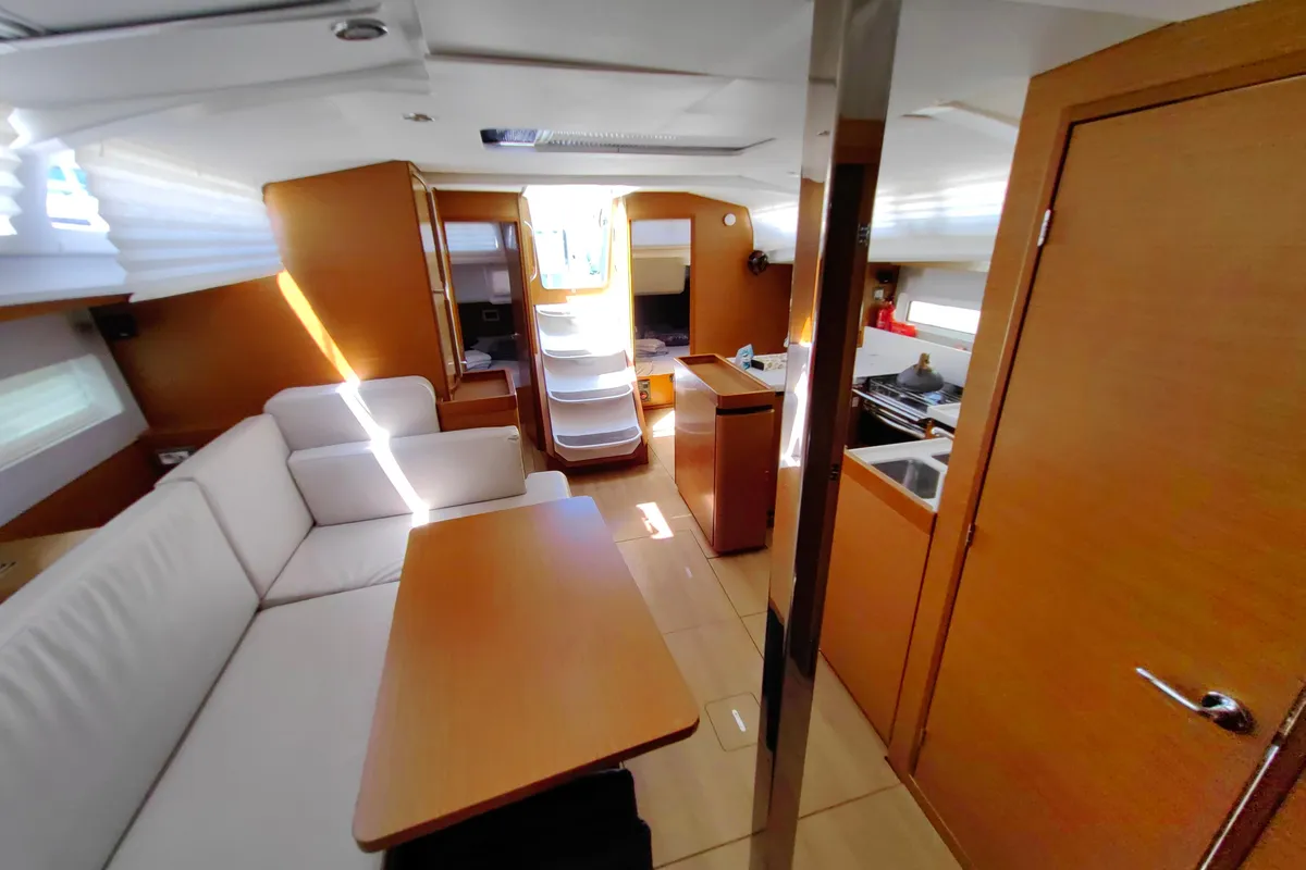 Salon of Milky Way, a Jeanneau Sun Odyssey 440 sailboat at Grad Pula, Croatia