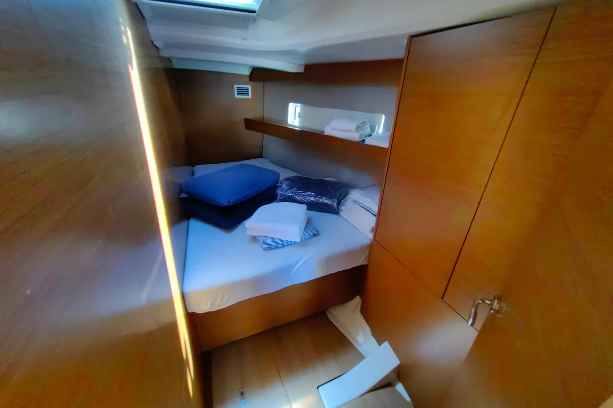 Cabin on Milky Way, a Jeanneau Sun Odyssey 440 sailboat at Grad Pula, Croatia