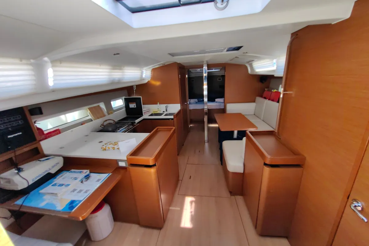 Salon of Milky Way, a Jeanneau Sun Odyssey 440 sailboat at Grad Pula, Croatia