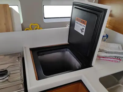 Galley of Milky Way, a Jeanneau Sun Odyssey 440 sailboat at Grad Pula, Croatia