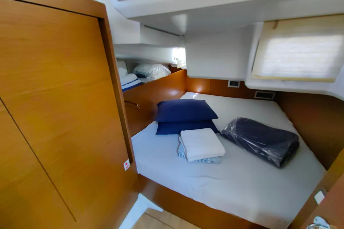 Cabin on Milky Way, a Jeanneau Sun Odyssey 440 sailboat at Grad Pula, Croatia