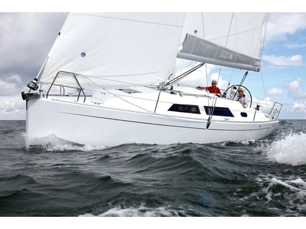 Exterior view of Sicily, a Hanse 320 sailboat at Marsala, Italy