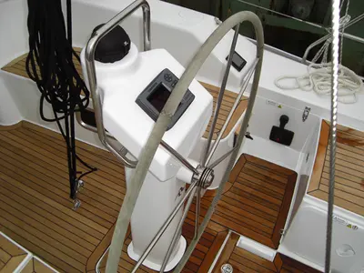 Cockpit of Sicily, a Hanse 320 sailboat at Marsala, Italy