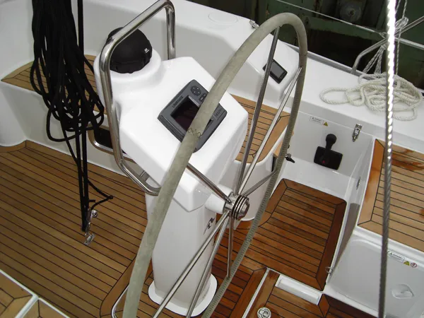 Cockpit of Sicily, a Hanse 320 sailboat at Marsala, Italy