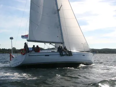 Salon of Momo, a Bavaria Cruiser 46 sailboat at Heiligenhafen, Germany