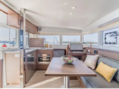 Galley of Sunflower, a Lagoon 40 catamaran at Lavreotiki Municipal Unit, Greece
