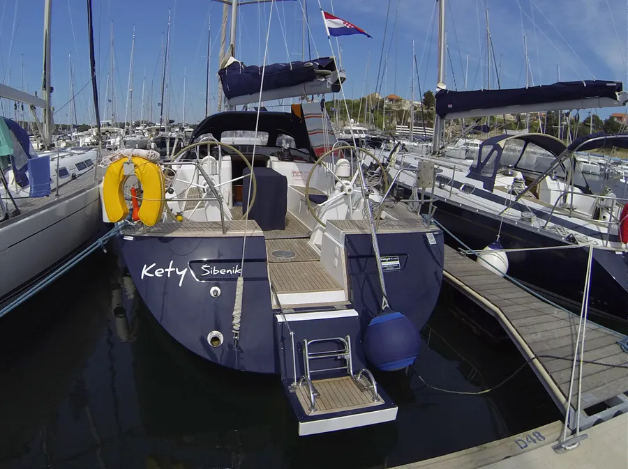 Exterior view of Kety, a Grand Soleil 50 sailboat at Grad Šibenik, Croatia