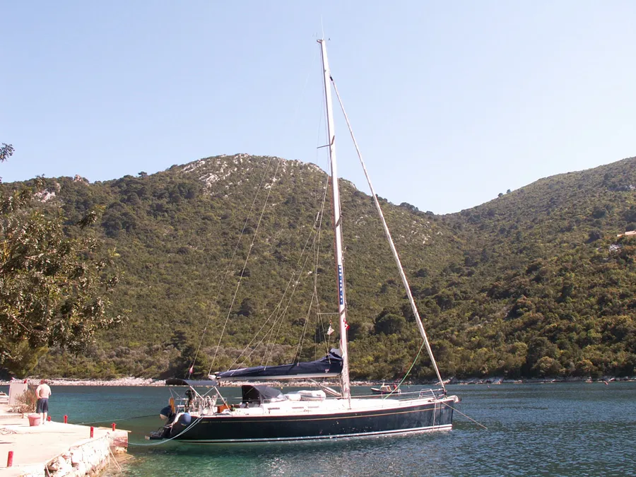 Exterior view of Kety, a Grand Soleil 50 sailboat at Grad Šibenik, Croatia