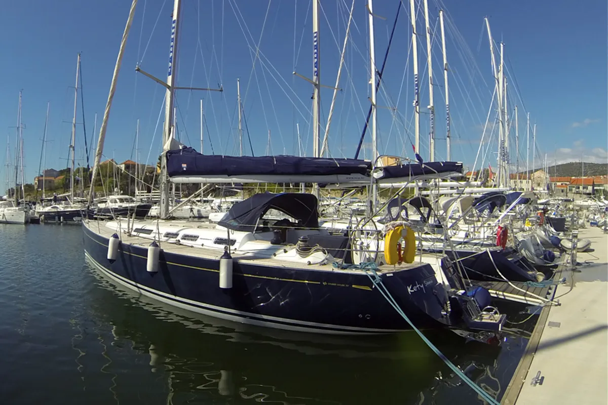 Exterior view of Kety, a Grand Soleil 50 sailboat at Grad Šibenik, Croatia