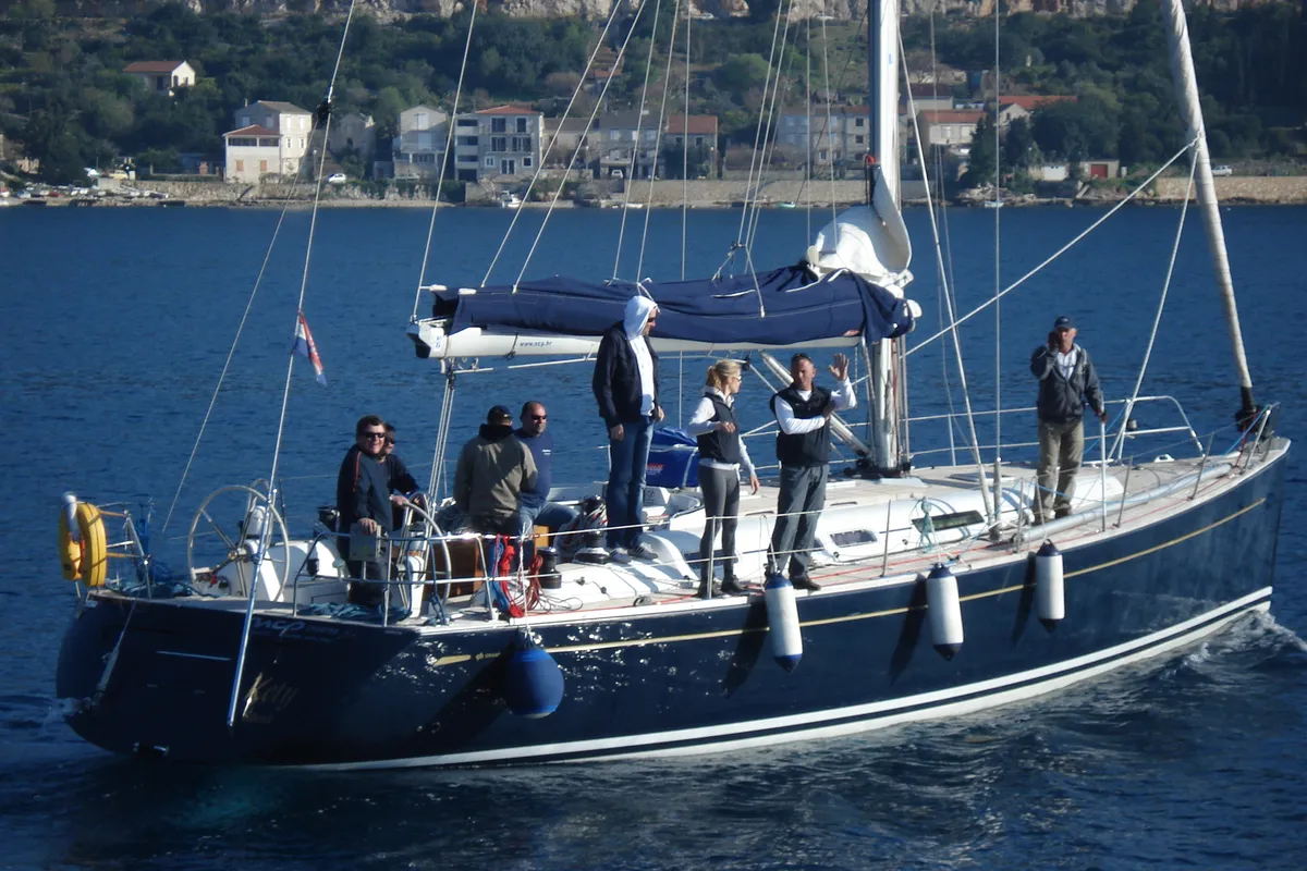 Exterior view of Kety, a Grand Soleil 50 sailboat at Grad Šibenik, Croatia