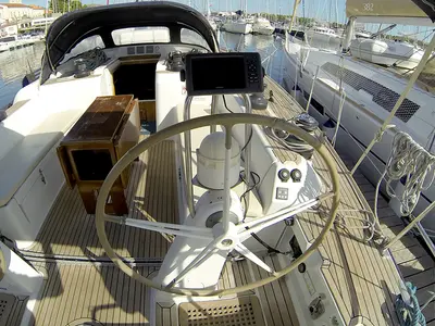 Cockpit of Kety, a Grand Soleil 50 sailboat at Grad Šibenik, Croatia