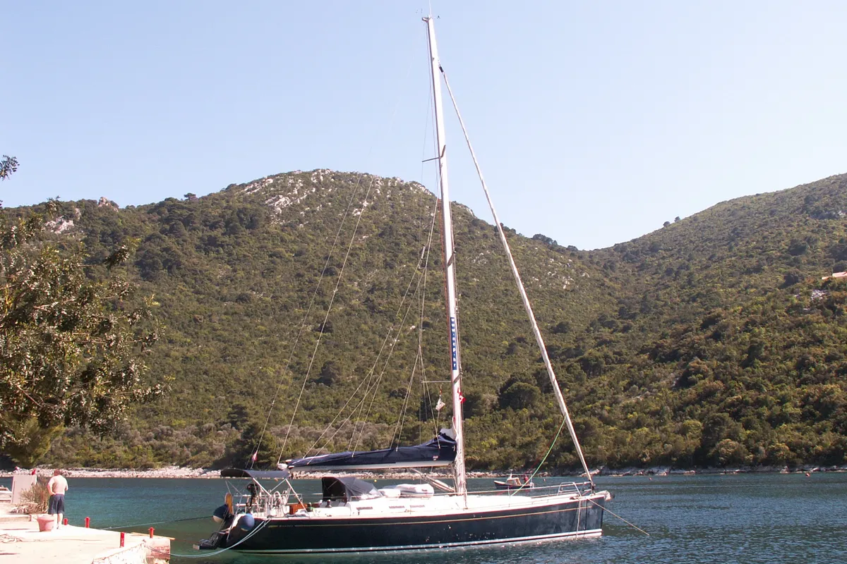 Exterior view of Kety, a Grand Soleil 50 sailboat at Grad Šibenik, Croatia