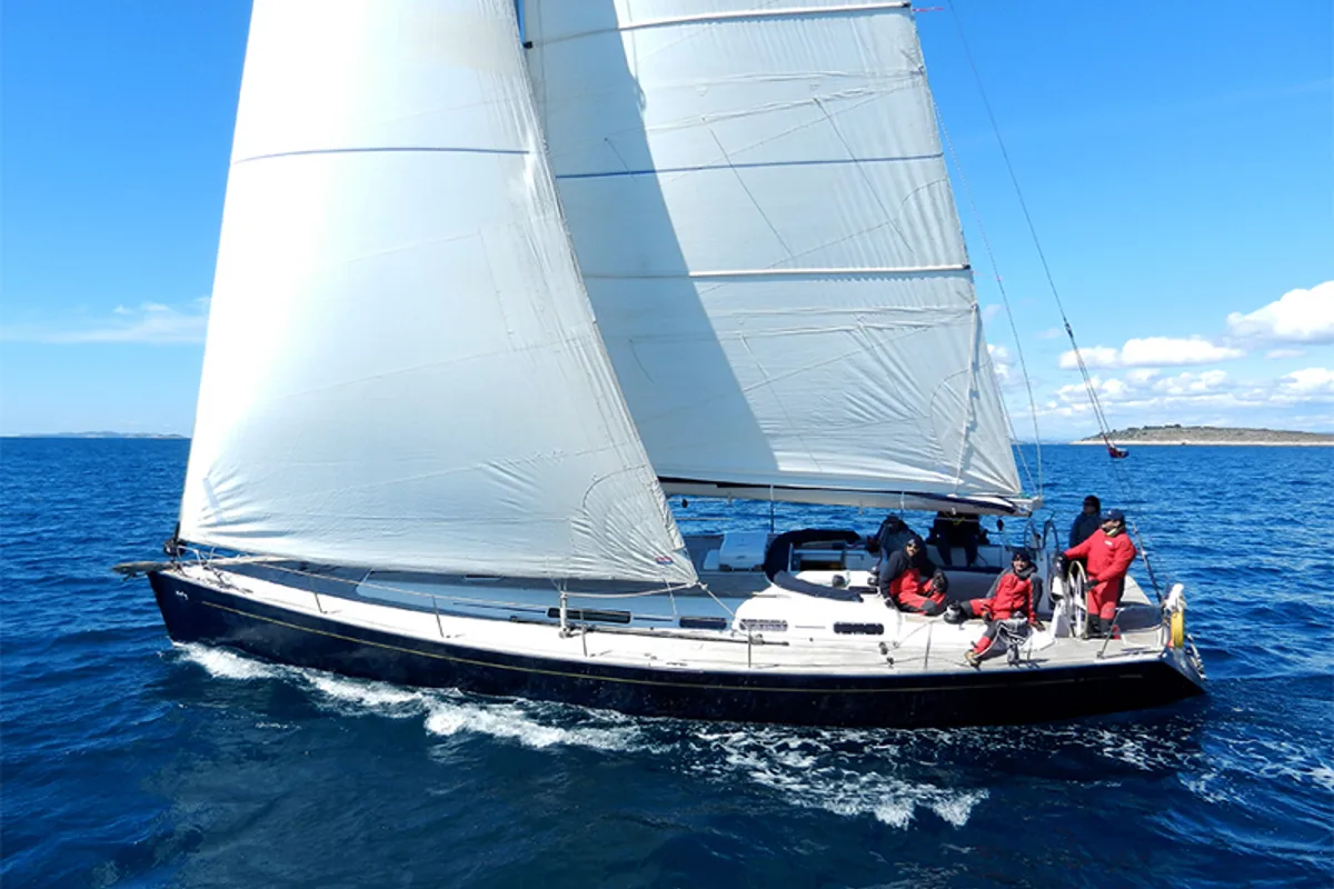 Exterior view of Kety, a Grand Soleil 50 sailboat at Grad Šibenik, Croatia
