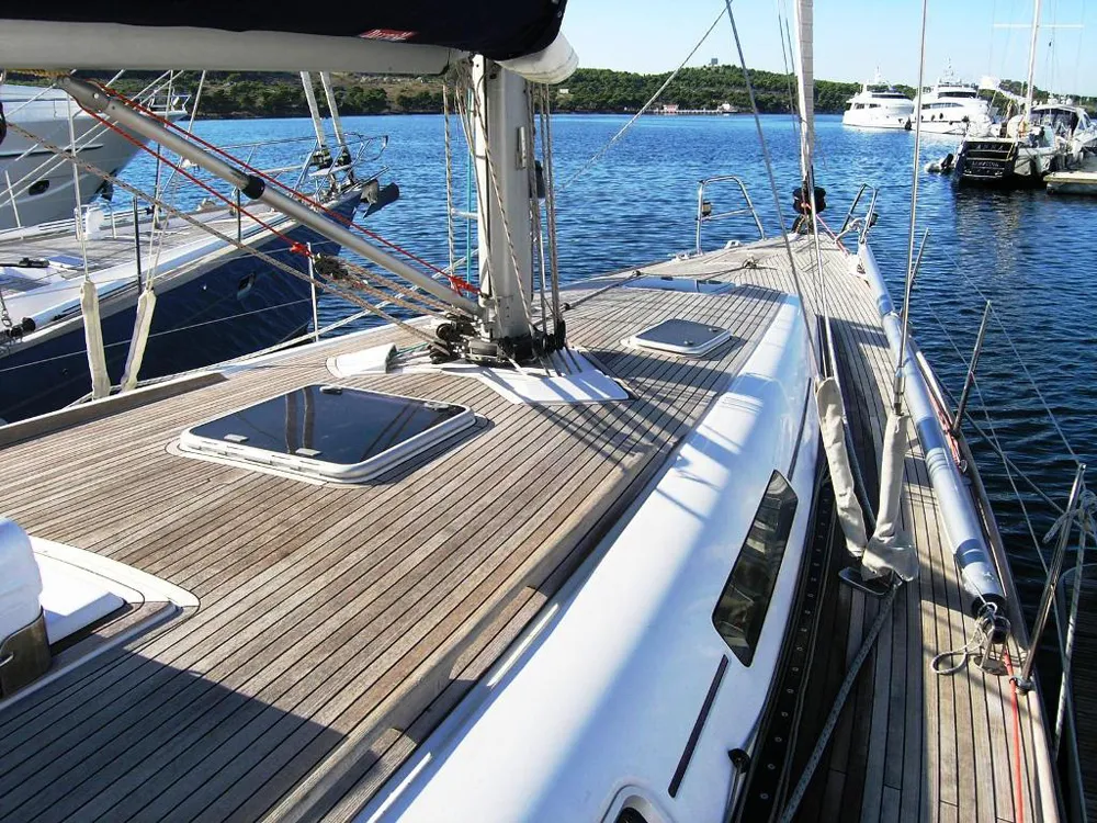 Deck of Kety, a Grand Soleil 50 sailboat at Grad Šibenik, Croatia