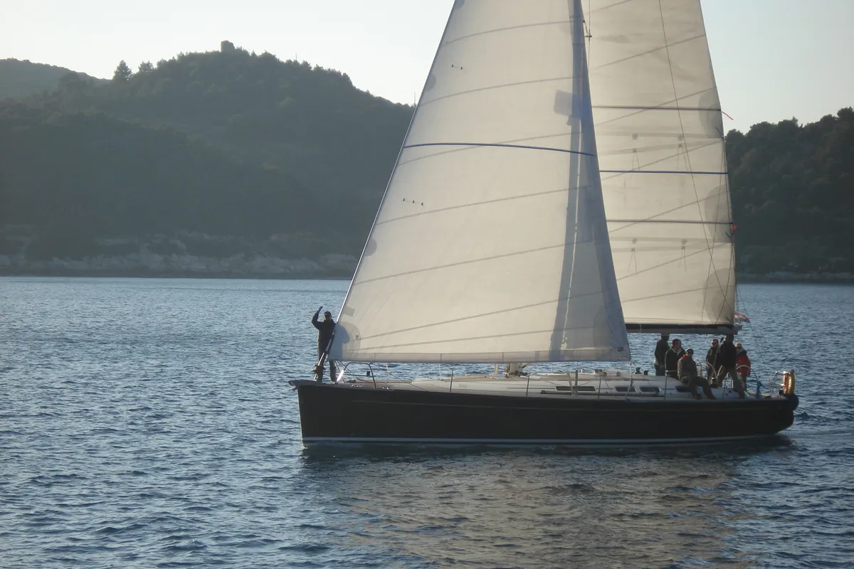 Exterior view of Kety, a Grand Soleil 50 sailboat at Grad Šibenik, Croatia