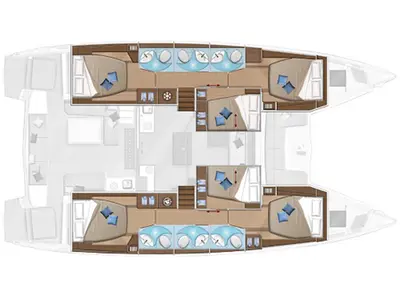 Floor plan of Ioli, a Lagoon 50 catamaran at Athens, Greece