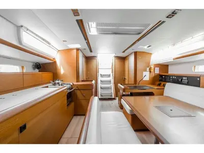 Salon of Marina, a Jeanneau Sun Odyssey 519 sailboat at Kos, Greece