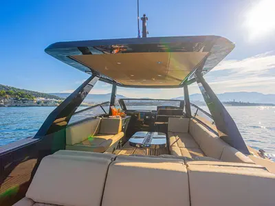 Deck of Premium, a Colnago 35 motorboat at Split, Croatia