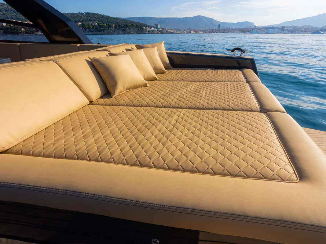 Deck of Premium, a Colnago 35 motorboat at Split, Croatia