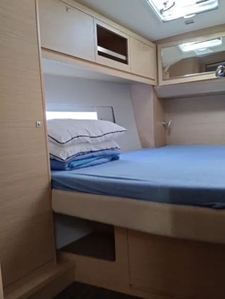 Cabin on Marco Polo, a Dufour 470 sailboat at Municipal Unit of Lefkada, Greece