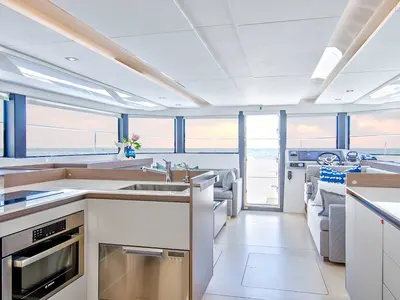 Galley of Moorings 464PC Exclusive, a Leopard 46PC catamaran at Road Town, British Virgin Islands