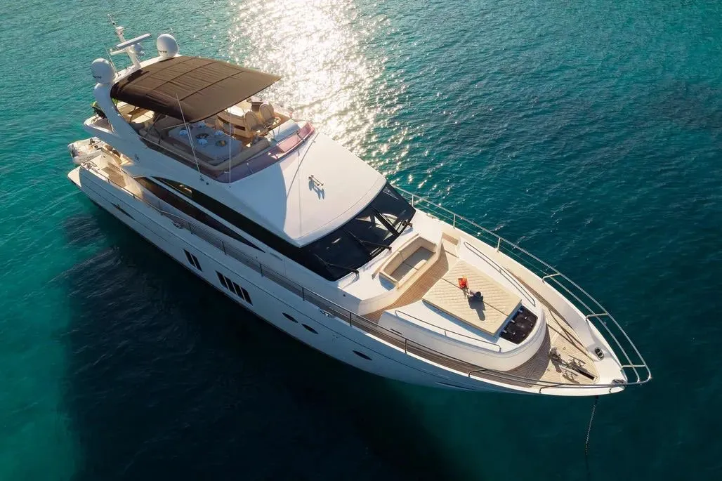 Champion, a Princess 72 Fly motor yacht at Podstrana - Miljevac, Croatia