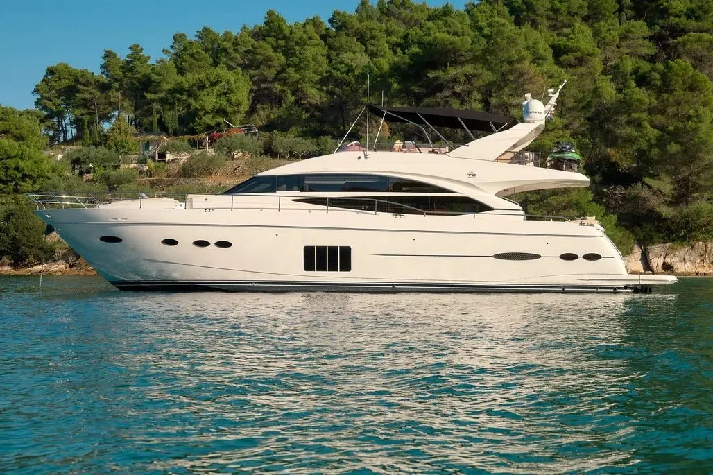 Champion, a Princess 72 Fly motor yacht at Podstrana - Miljevac, Croatia