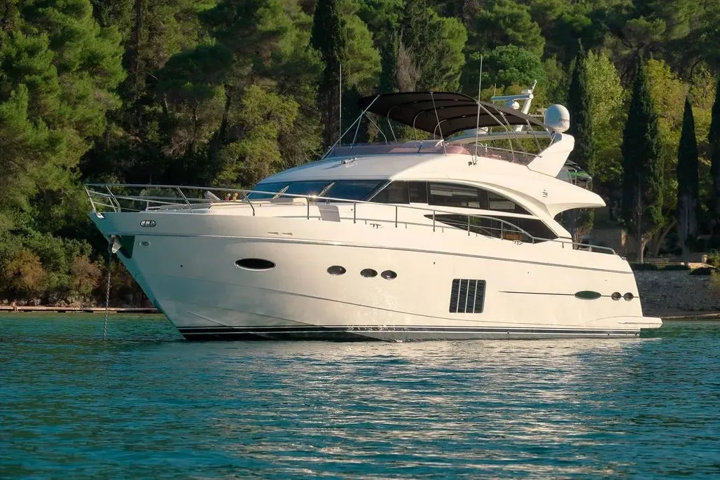 Champion, a Princess 72 Fly motor yacht at Podstrana - Miljevac, Croatia