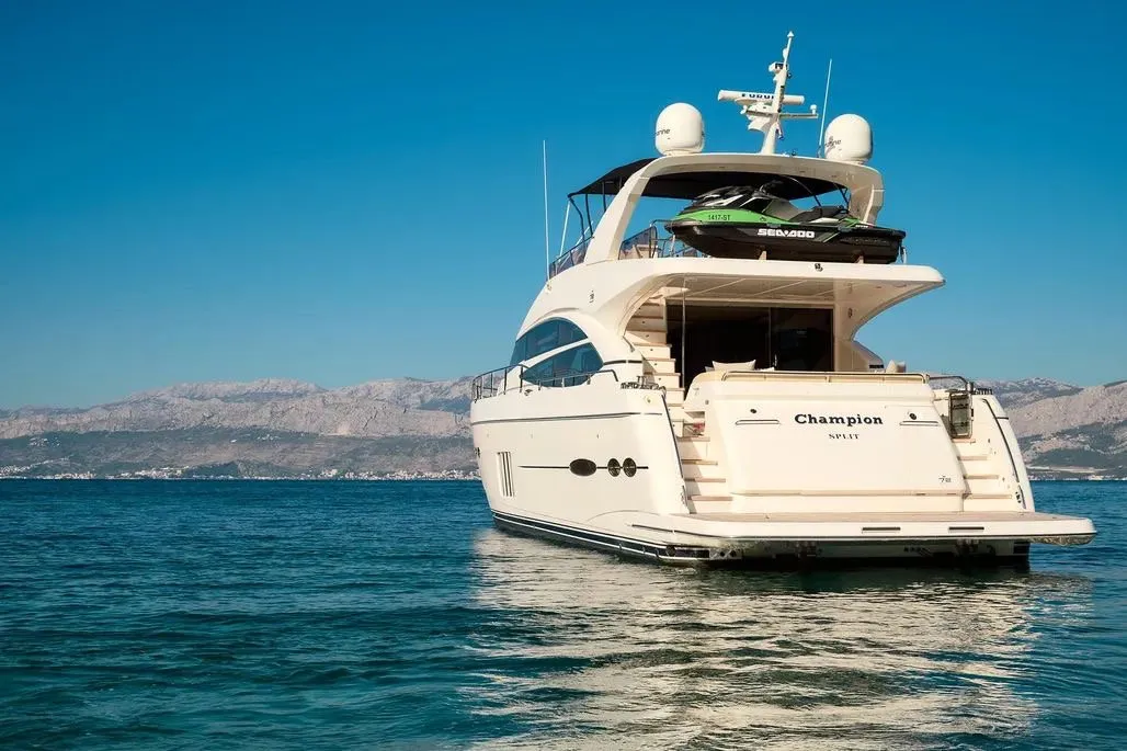 Champion, a Princess 72 Fly motor yacht at Podstrana - Miljevac, Croatia