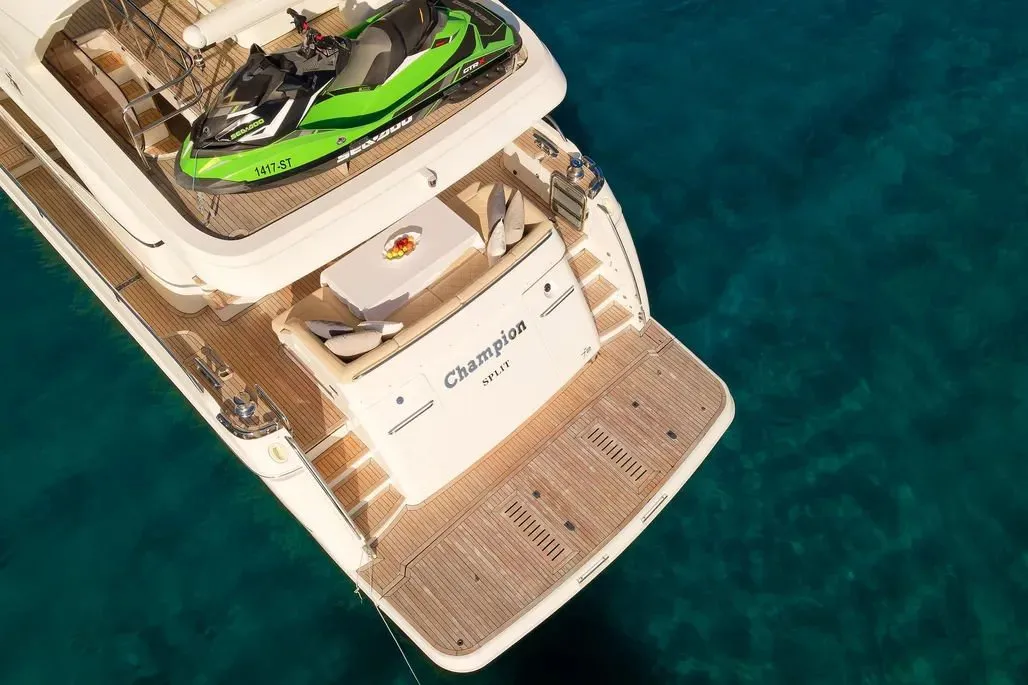 Champion, a Princess 72 Fly motor yacht at Podstrana - Miljevac, Croatia