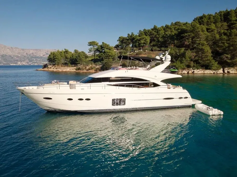 Champion, a Princess 72 Fly motor yacht at Podstrana - Miljevac, Croatia