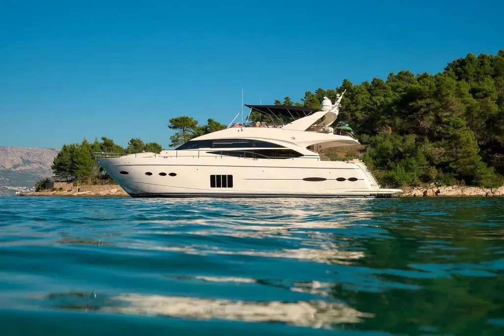 Champion, a Princess 72 Fly motor yacht at Podstrana - Miljevac, Croatia