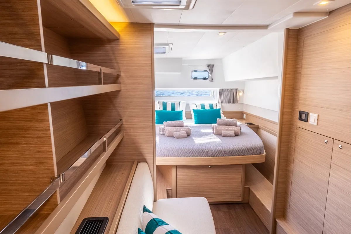 Cabin on INSPIRE, a Lagoon 42 catamaran at Municipal Unit of Lefkada, Greece