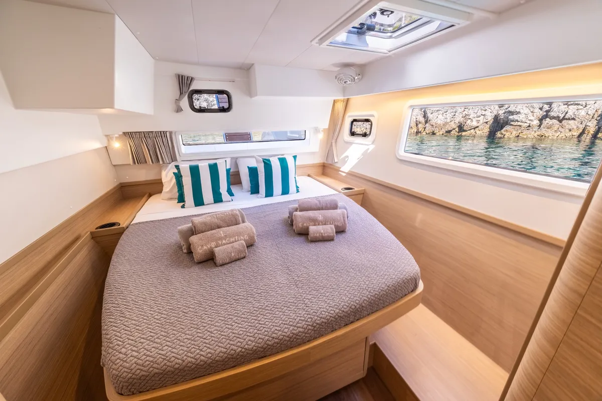 Cabin on INSPIRE, a Lagoon 42 catamaran at Municipal Unit of Lefkada, Greece