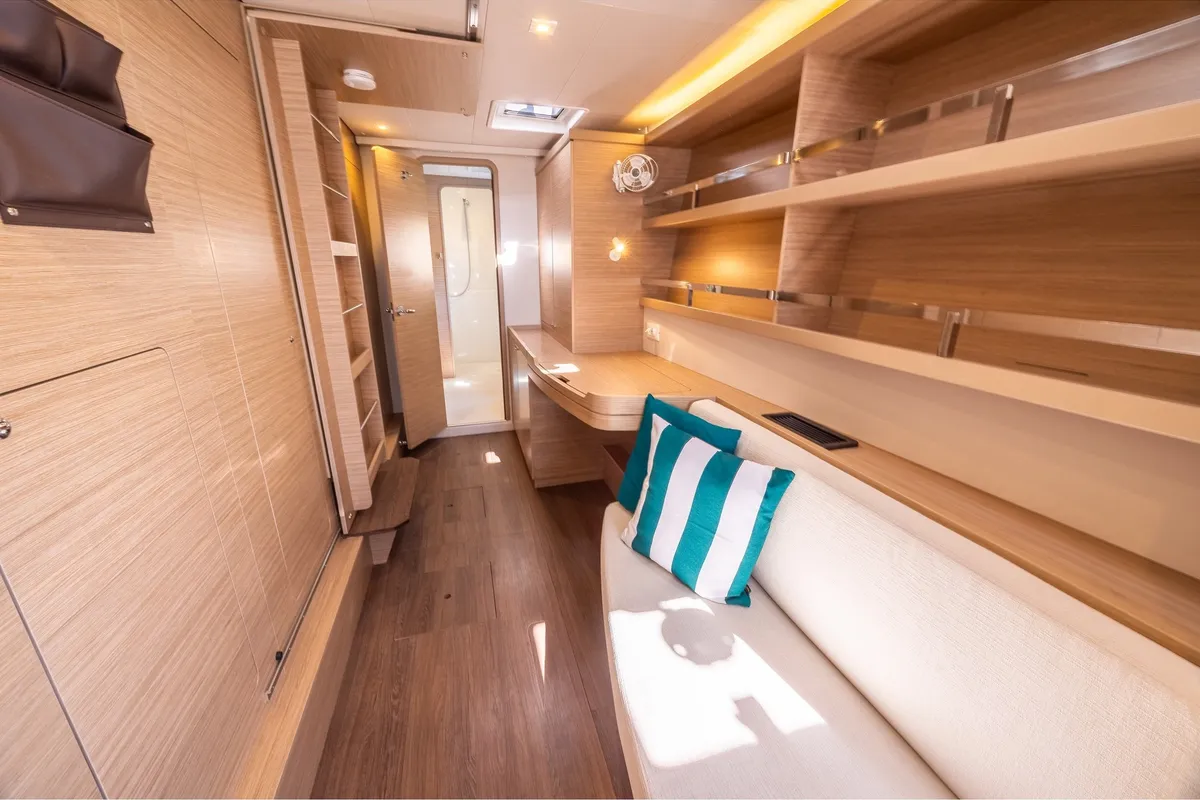 Salon of INSPIRE, a Lagoon 42 catamaran at Municipal Unit of Lefkada, Greece