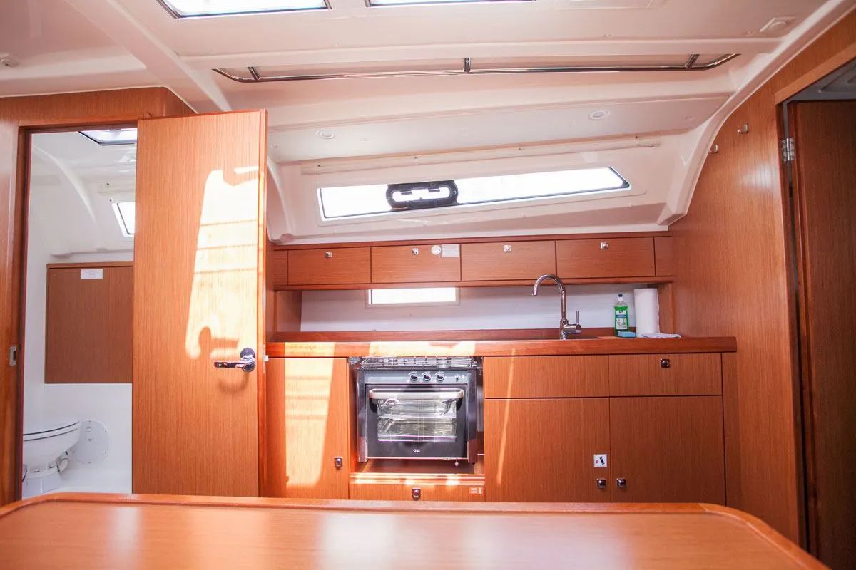 Galley of Dolce vita, a Bavaria Cruiser 41 sailboat at Split, Croatia