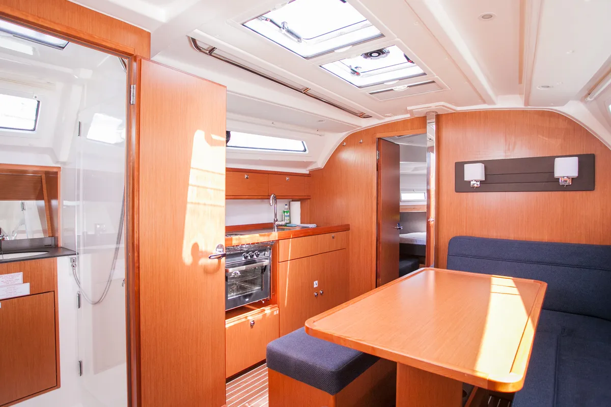 Salon of Dolce vita, a Bavaria Cruiser 41 sailboat at Split, Croatia