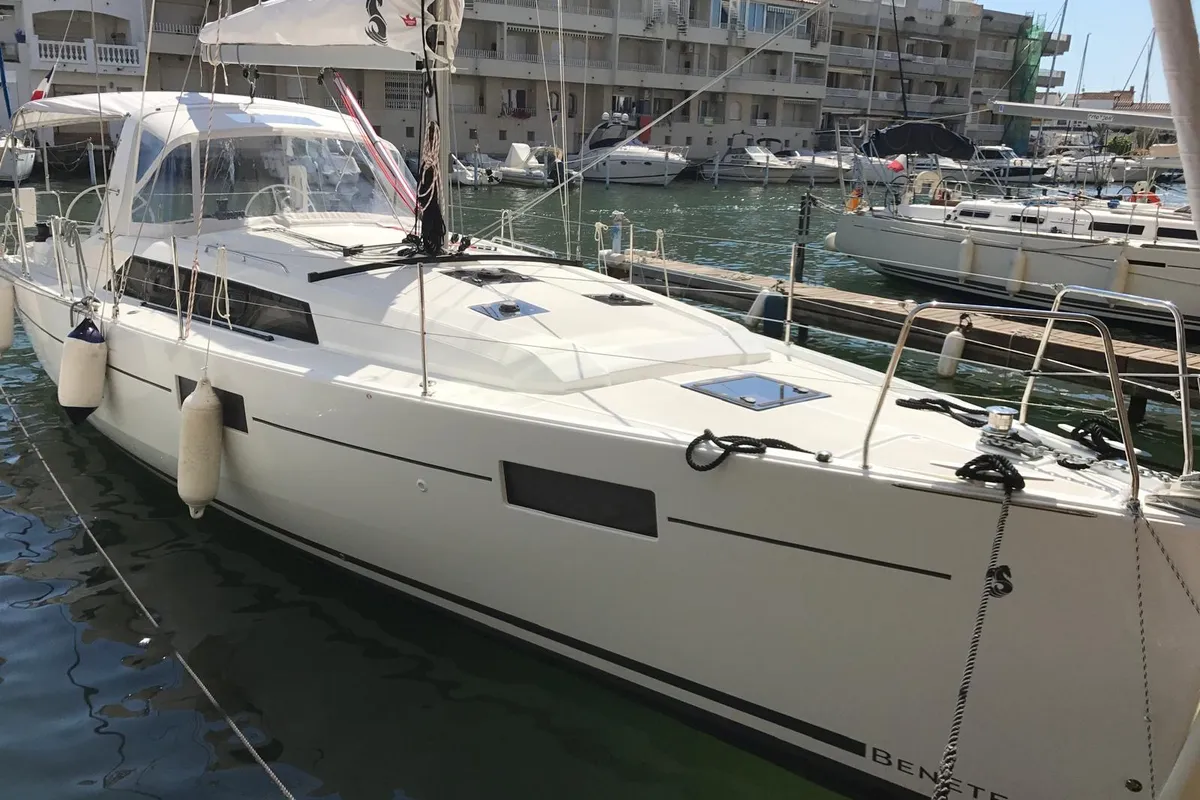 Targa, a Beneteau Oceanis 41.1 sailboat at Castelló d'Empúries, Spain