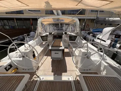 Targa, a Beneteau Oceanis 41.1 sailboat at Castelló d'Empúries, Spain